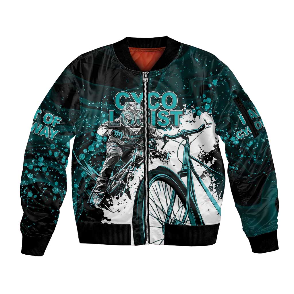 Cycologist Cycling Sleeve Zip Bomber Jacket Grunge Style - Wonder Print Shop