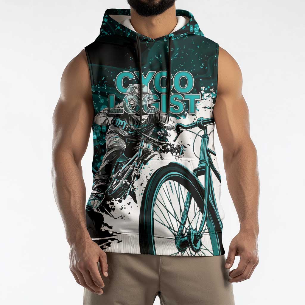 Cycologist Cycling Sleeveless Hoodie Grunge Style - Wonder Print Shop