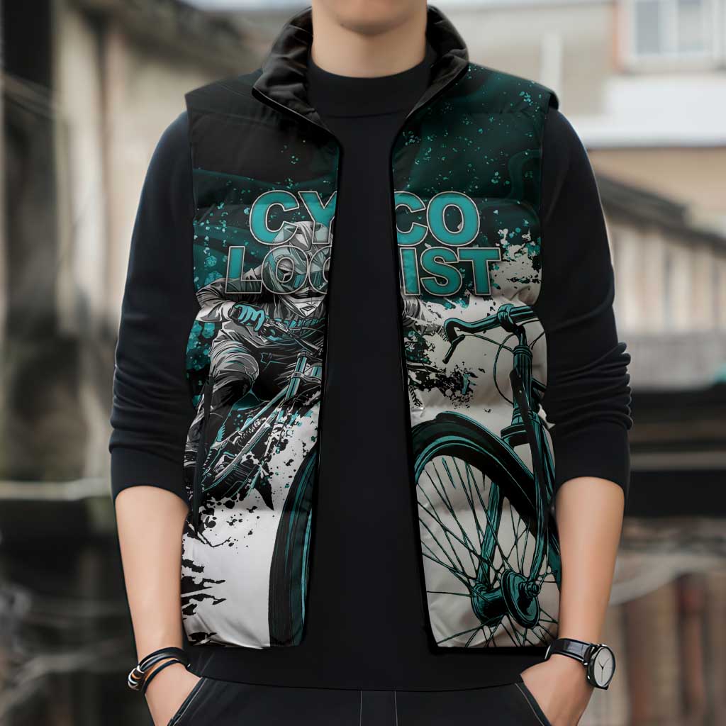 Cycologist Cycling Sleeveless Puffer Jacket Grunge Style - Wonder Print Shop