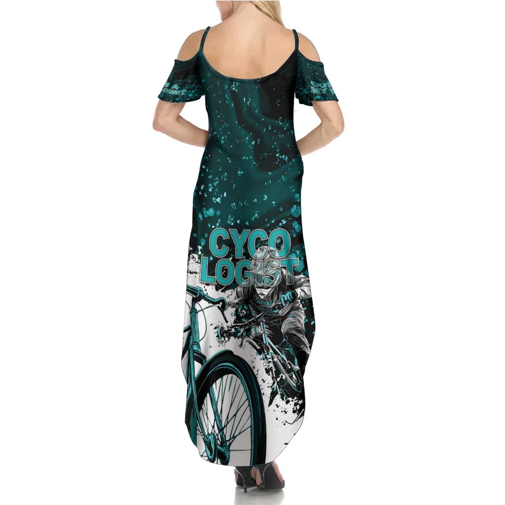 Cycologist Cycling Summer Maxi Dress Grunge Style - Wonder Print Shop