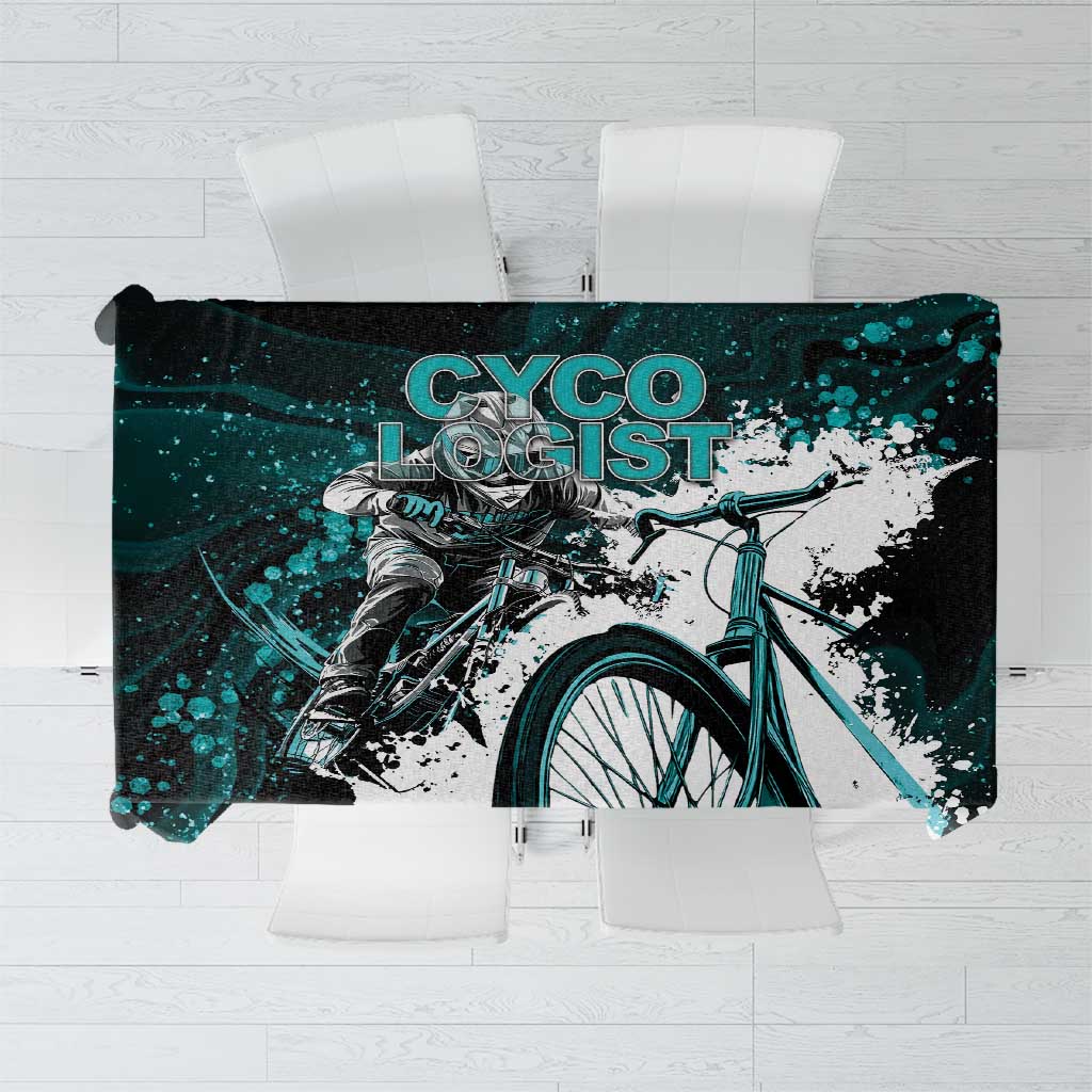 Cycologist Cycling Tablecloth Grunge Style - Wonder Print Shop