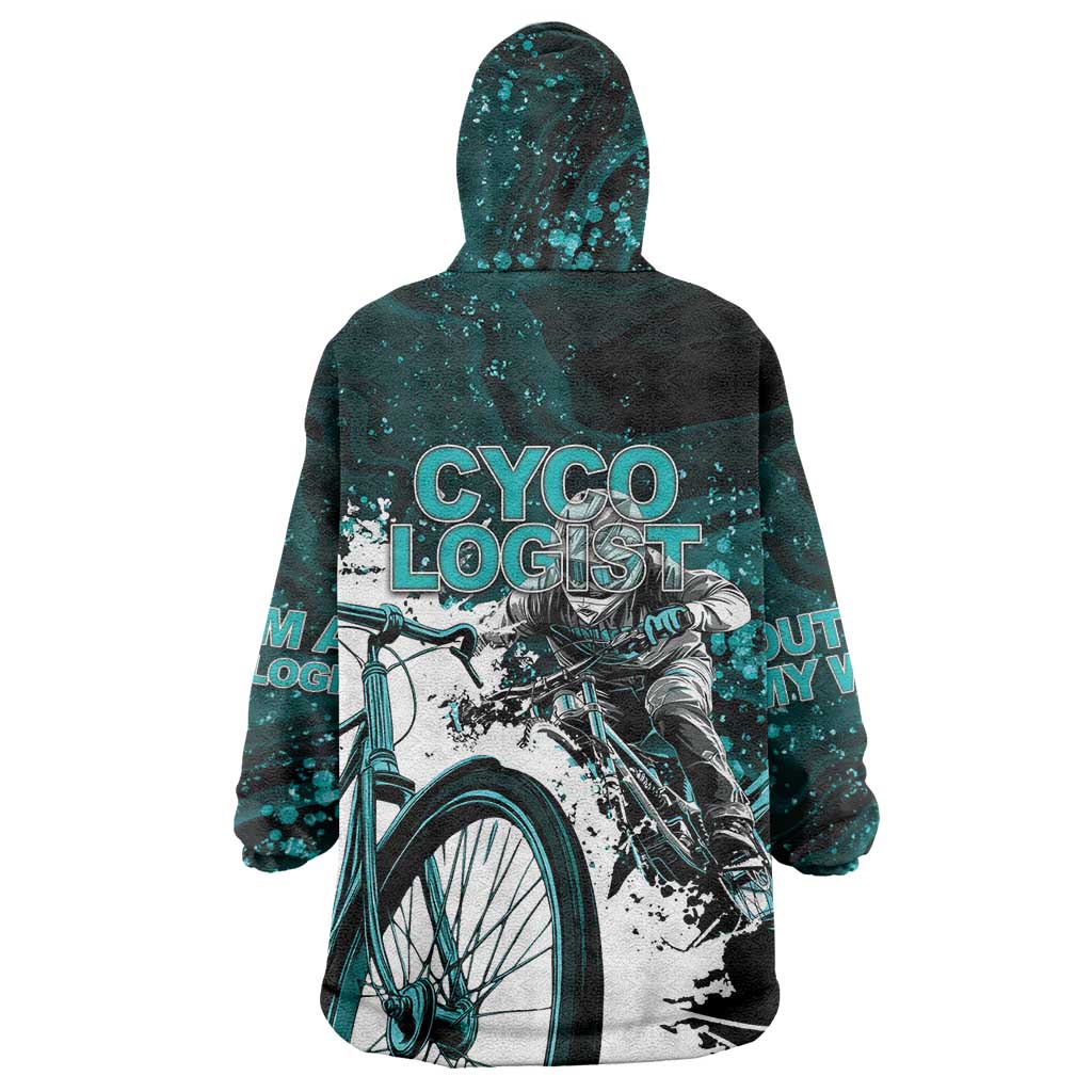 Cycologist Cycling Wearable Blanket Hoodie Grunge Style - Wonder Print Shop
