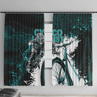 Cycologist Cycling Window Curtain Grunge Style - Wonder Print Shop