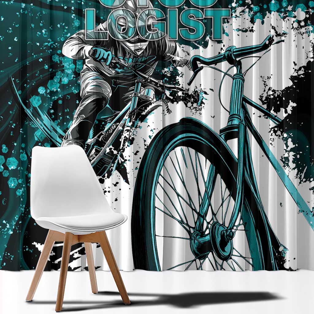 Cycologist Cycling Window Curtain Grunge Style - Wonder Print Shop