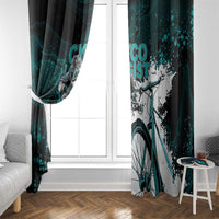 Cycologist Cycling Window Curtain Grunge Style - Wonder Print Shop