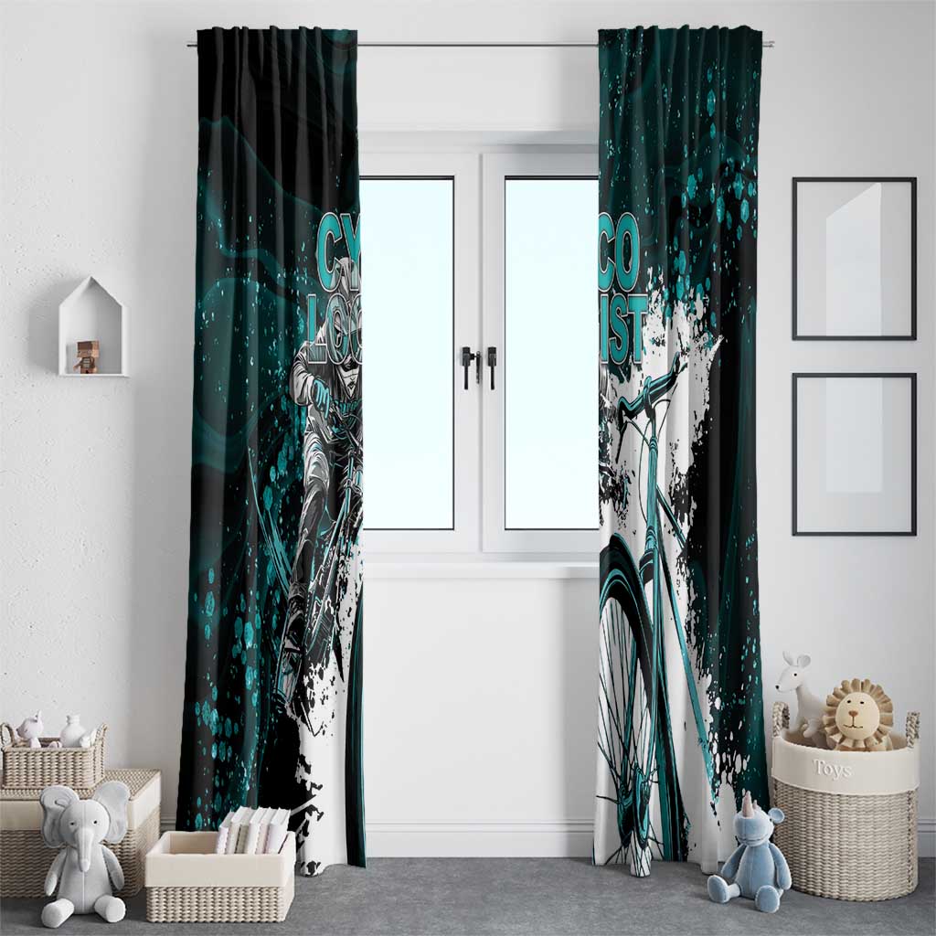 Cycologist Cycling Window Curtain Grunge Style - Wonder Print Shop