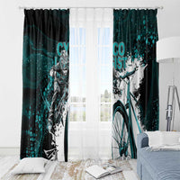 Cycologist Cycling Window Curtain Grunge Style - Wonder Print Shop