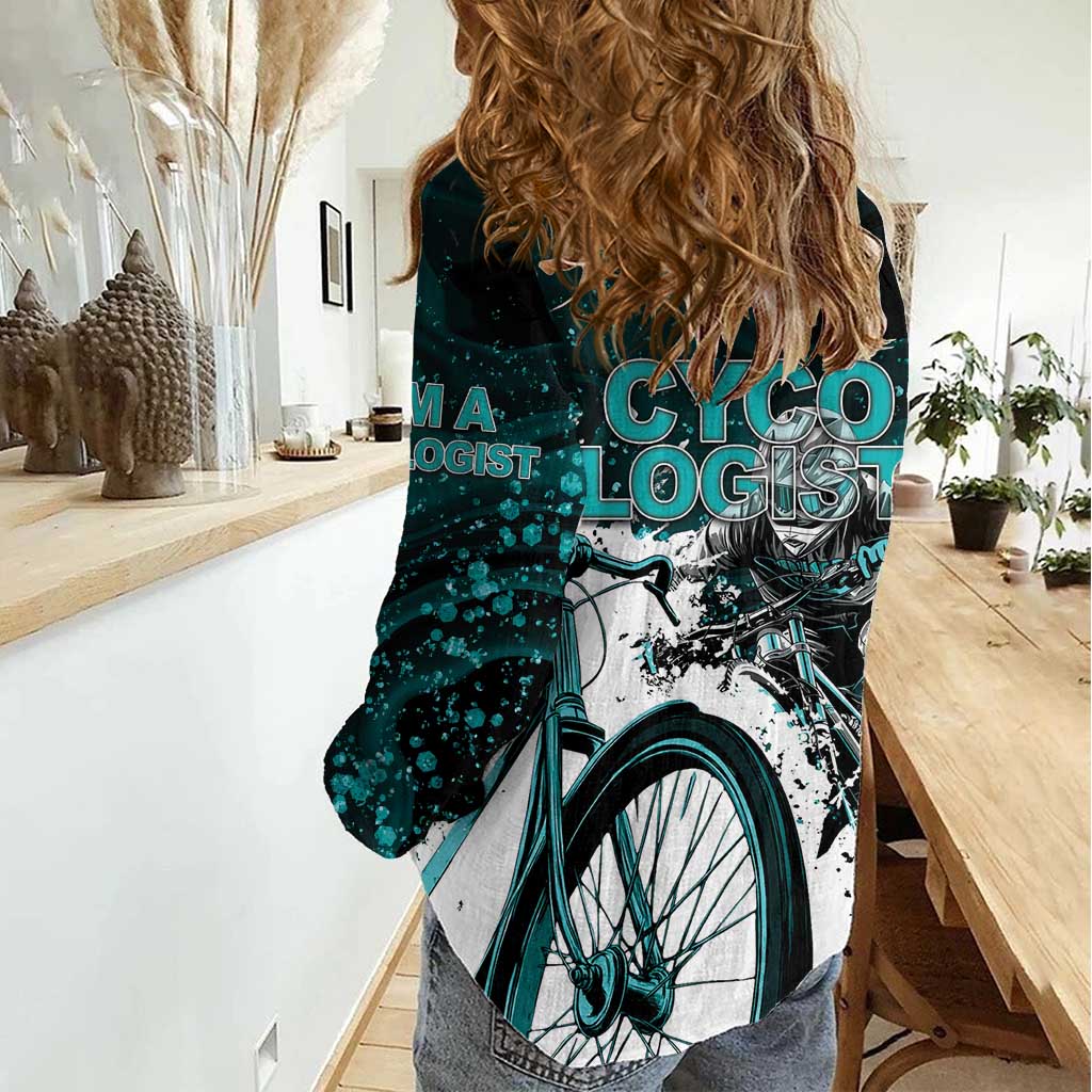 Cycologist Cycling Women Casual Shirt Grunge Style - Wonder Print Shop