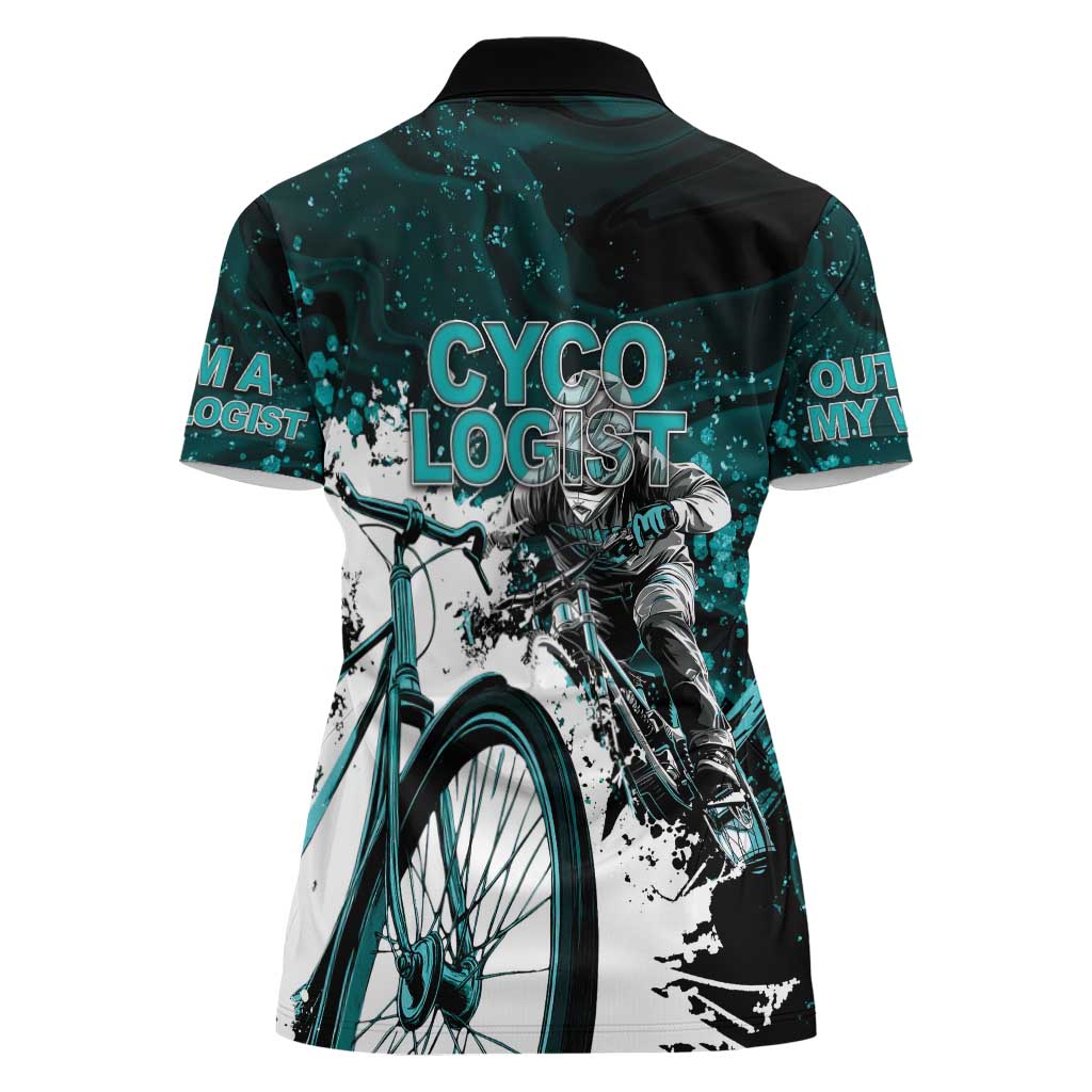 Cycologist Cycling Women Polo Shirt Grunge Style - Wonder Print Shop