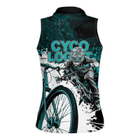 Cycologist Cycling Women Sleeveless Polo Shirt Grunge Style - Wonder Print Shop