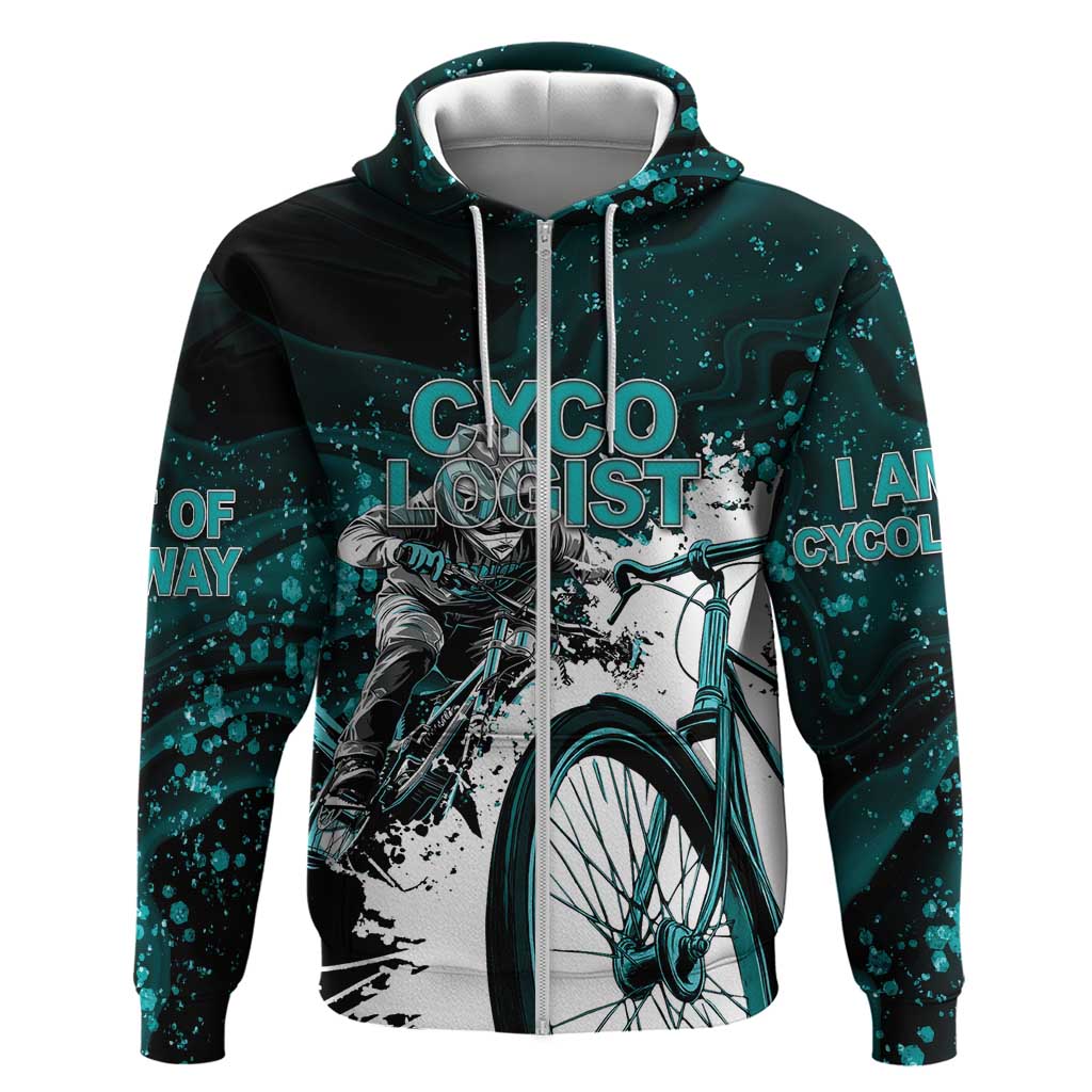 Cycologist Cycling Zip Hoodie Grunge Style - Wonder Print Shop