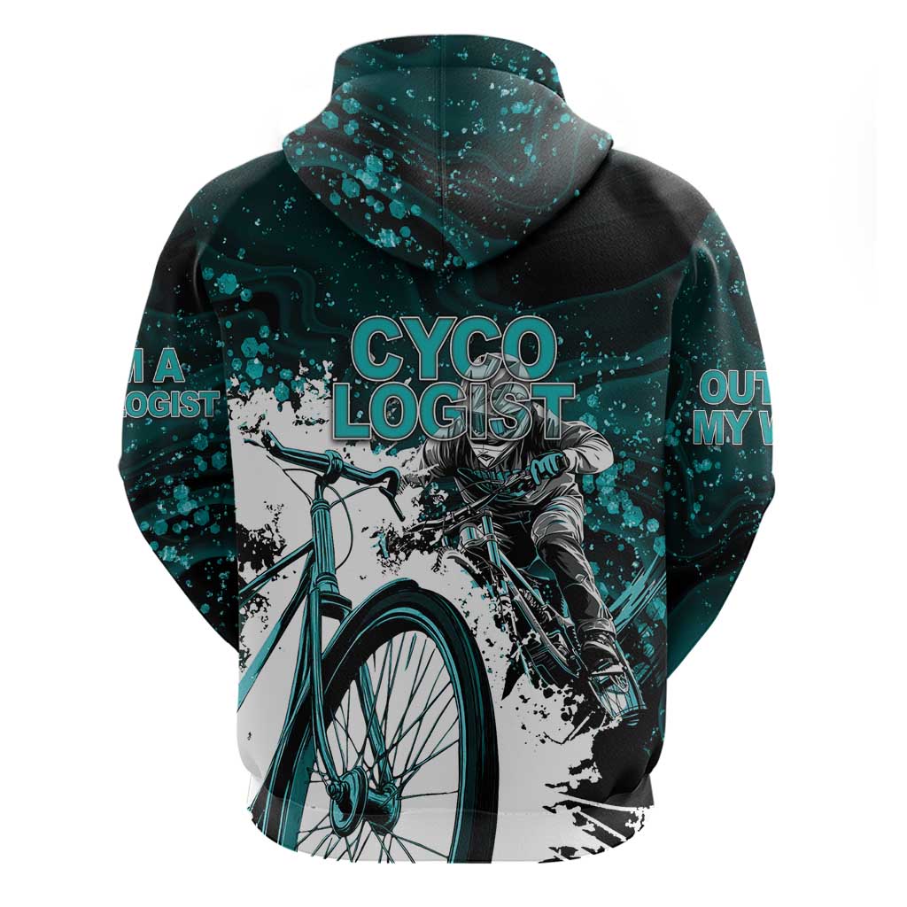 Cycologist Cycling Zip Hoodie Grunge Style - Wonder Print Shop