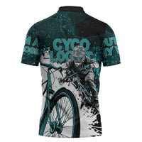 Cycologist Cycling Zipper Polo Shirt Grunge Style - Wonder Print Shop