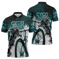 Cycologist Cycling Zipper Polo Shirt Grunge Style - Wonder Print Shop