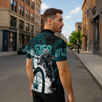 Cycologist Cycling Zipper Polo Shirt Grunge Style - Wonder Print Shop