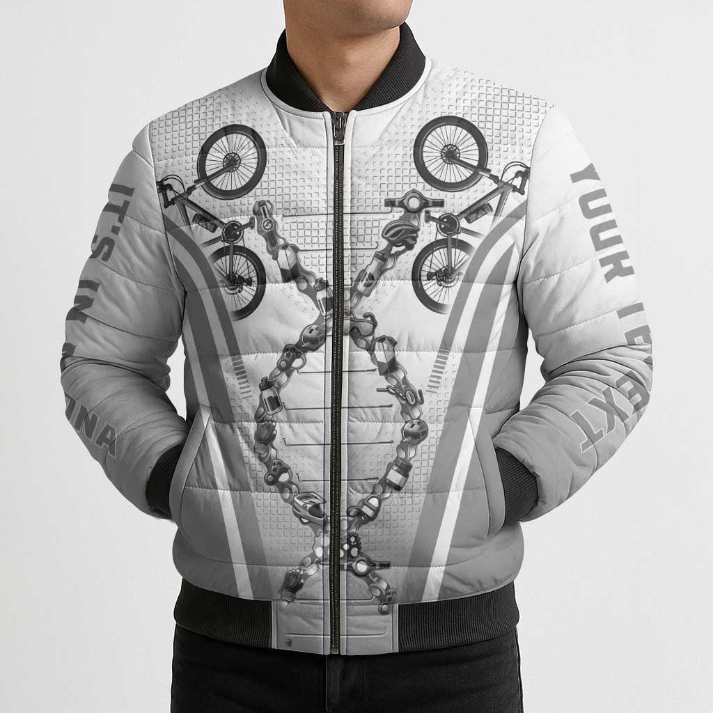 Cycling Bomber Puffer Jacket Its In My DNA - Wonder Print Shop