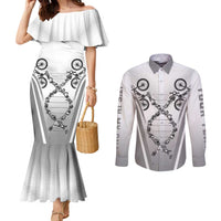 Personalized Cycling Couples Matching Mermaid Dress and Long Sleeve Button Shirt Its In My DNA - Wonder Print Shop