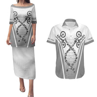Personalized Cycling Couples Matching Puletasi and Hawaiian Shirt Its In My DNA - Wonder Print Shop
