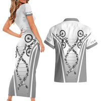 Personalized Cycling Couples Matching Short Sleeve Bodycon Dress and Hawaiian Shirt Its In My DNA - Wonder Print Shop