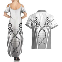 Personalized Cycling Couples Matching Summer Maxi Dress and Hawaiian Shirt Its In My DNA - Wonder Print Shop
