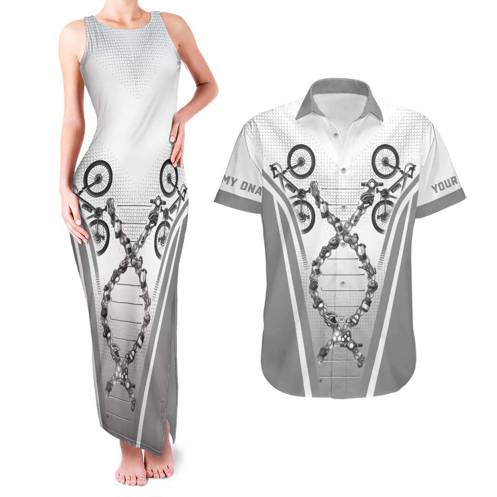 Personalized Cycling Couples Matching Tank Maxi Dress and Hawaiian Shirt Its In My DNA - Wonder Print Shop