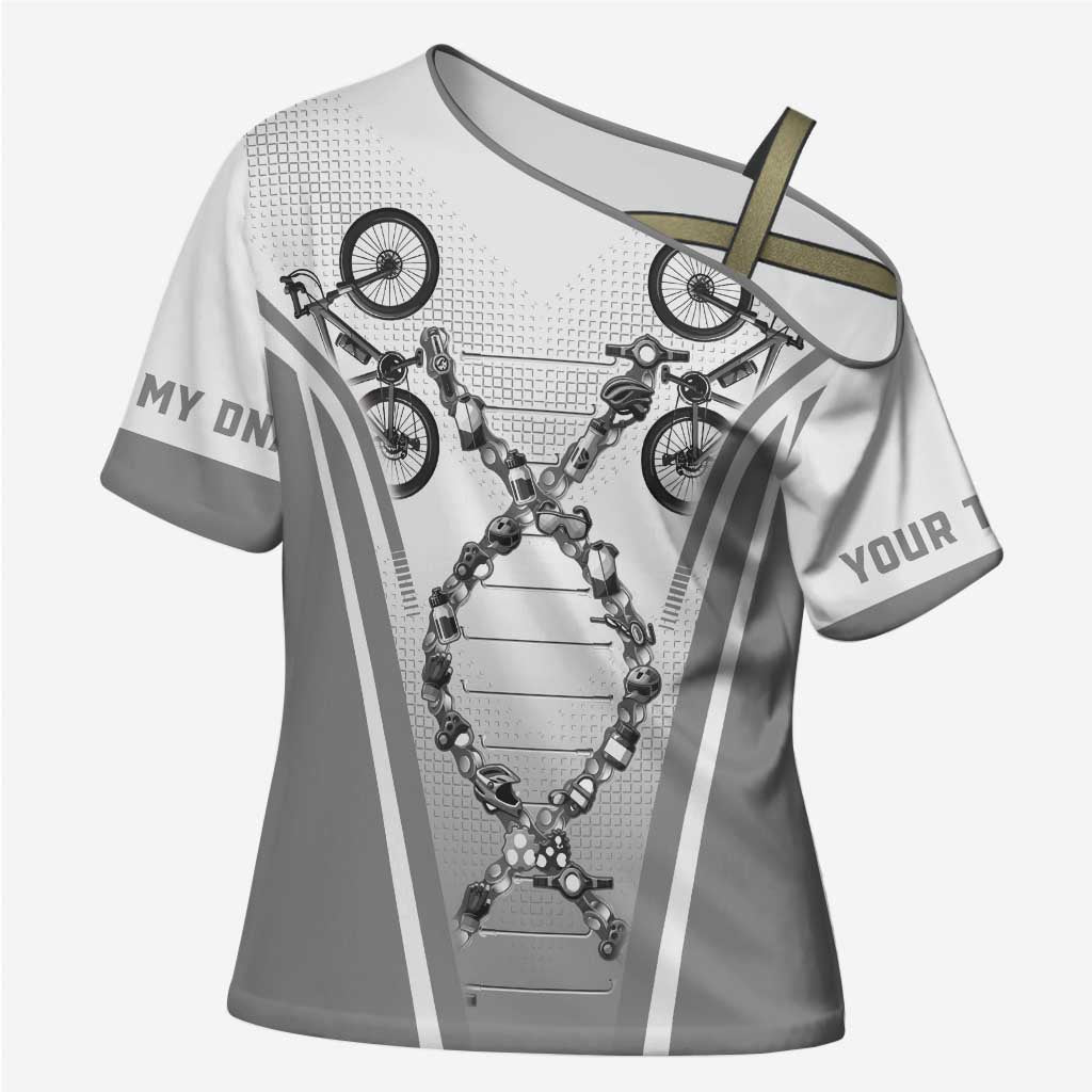 Cycling Cross Shoulder Shirt Its In My DNA - Wonder Print Shop