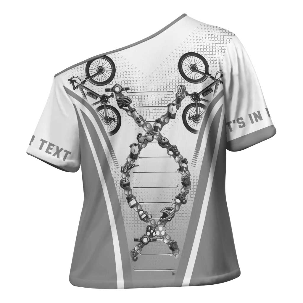 Cycling Cross Shoulder Shirt Its In My DNA - Wonder Print Shop