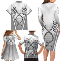 Personalized Cycling Family Matching Long Sleeve Bodycon Dress and Hawaiian Shirt Its In My DNA - Wonder Print Shop