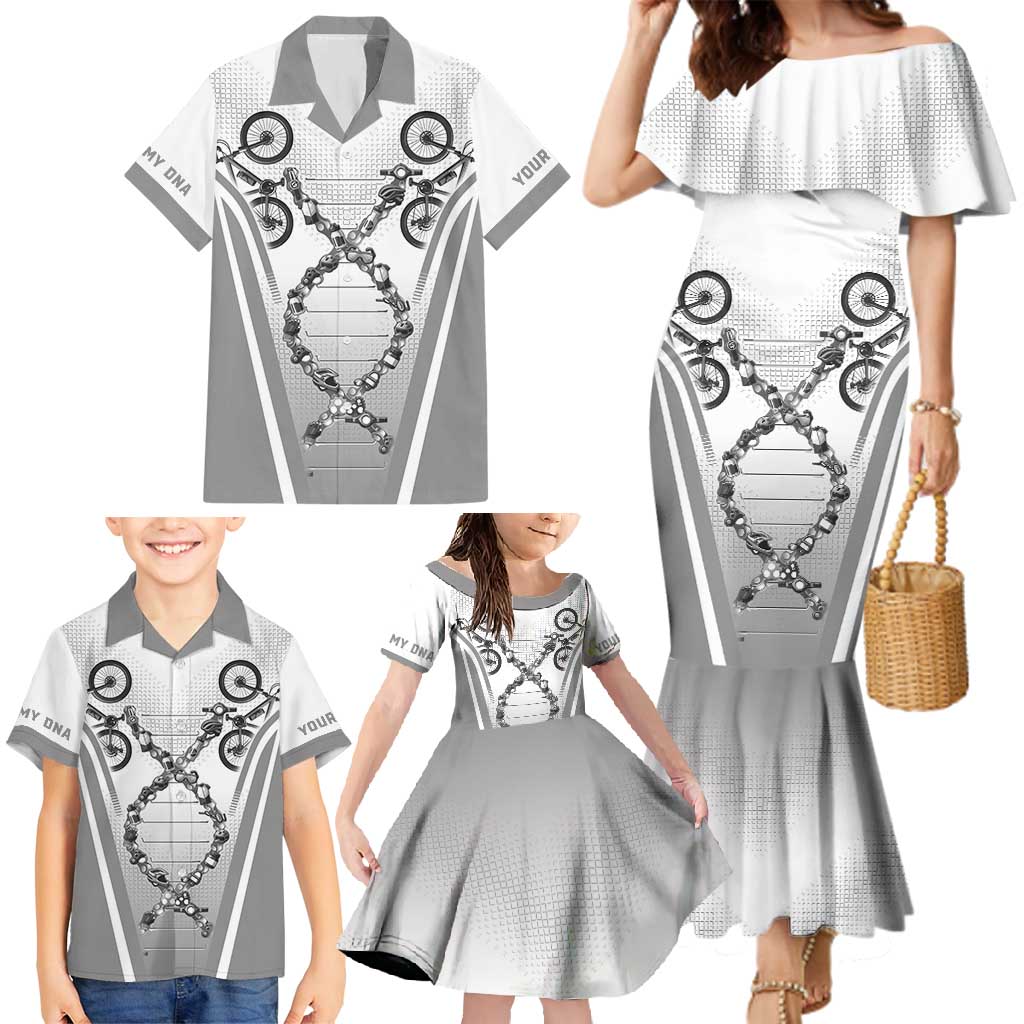 Personalized Cycling Family Matching Mermaid Dress and Hawaiian Shirt Its In My DNA - Wonder Print Shop