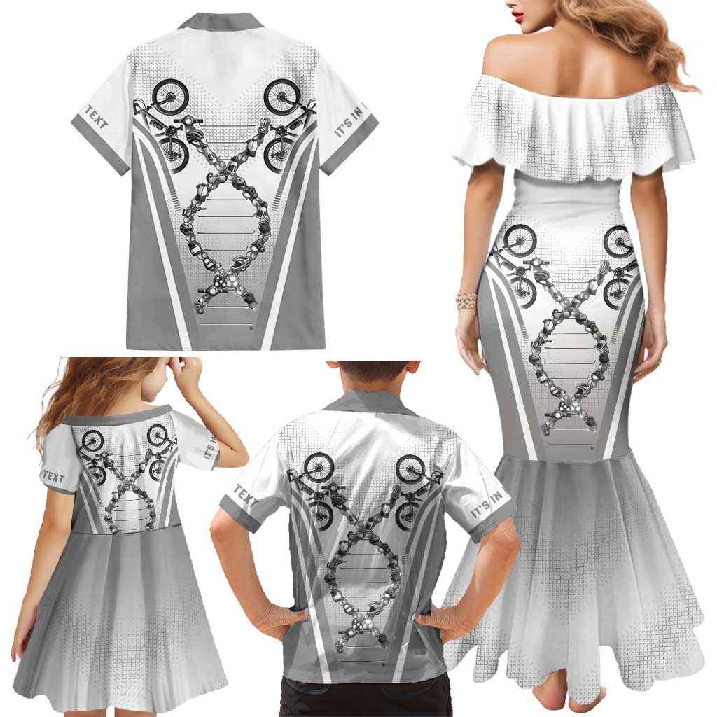 Personalized Cycling Family Matching Mermaid Dress and Hawaiian Shirt Its In My DNA - Wonder Print Shop