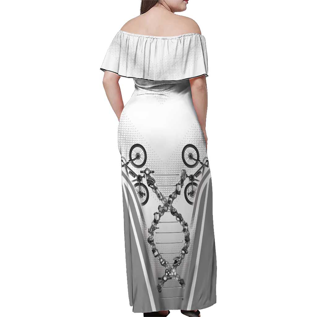 Personalized Cycling Family Matching Off Shoulder Maxi Dress and Hawaiian Shirt Its In My DNA - Wonder Print Shop
