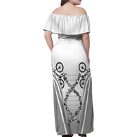 Personalized Cycling Family Matching Off Shoulder Maxi Dress and Hawaiian Shirt Its In My DNA - Wonder Print Shop