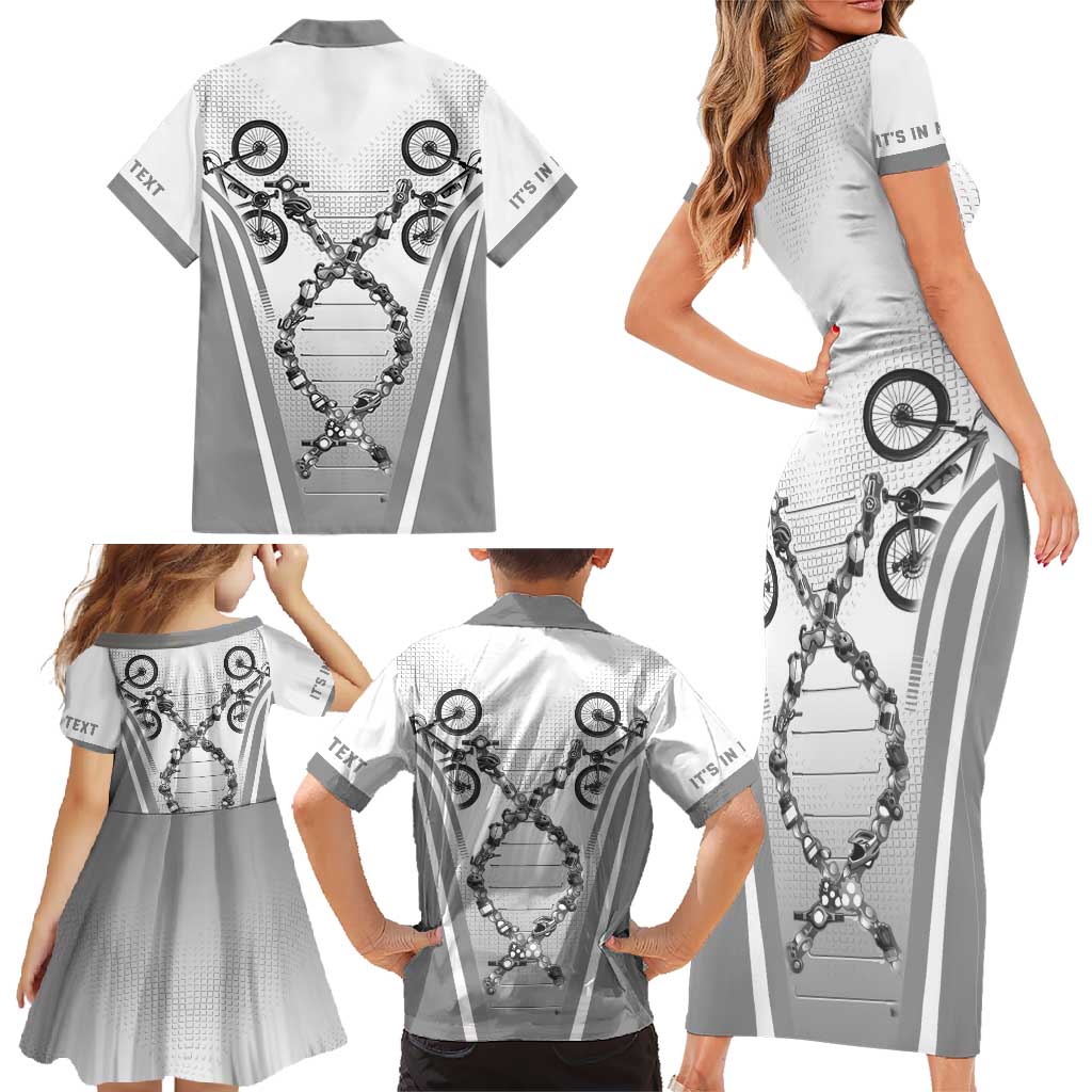 Personalized Cycling Family Matching Short Sleeve Bodycon Dress and Hawaiian Shirt Its In My DNA - Wonder Print Shop