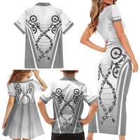 Personalized Cycling Family Matching Short Sleeve Bodycon Dress and Hawaiian Shirt Its In My DNA - Wonder Print Shop