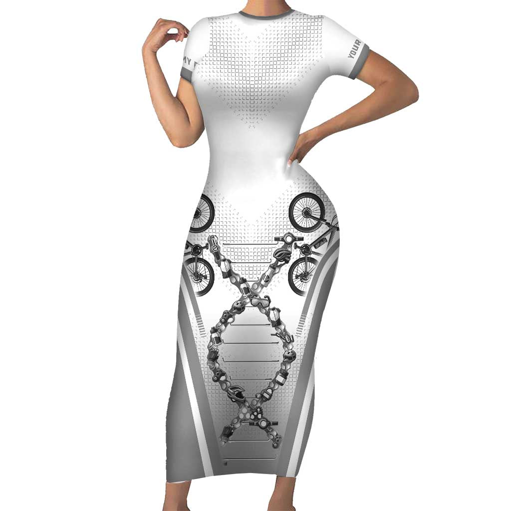 Personalized Cycling Family Matching Short Sleeve Bodycon Dress and Hawaiian Shirt Its In My DNA - Wonder Print Shop