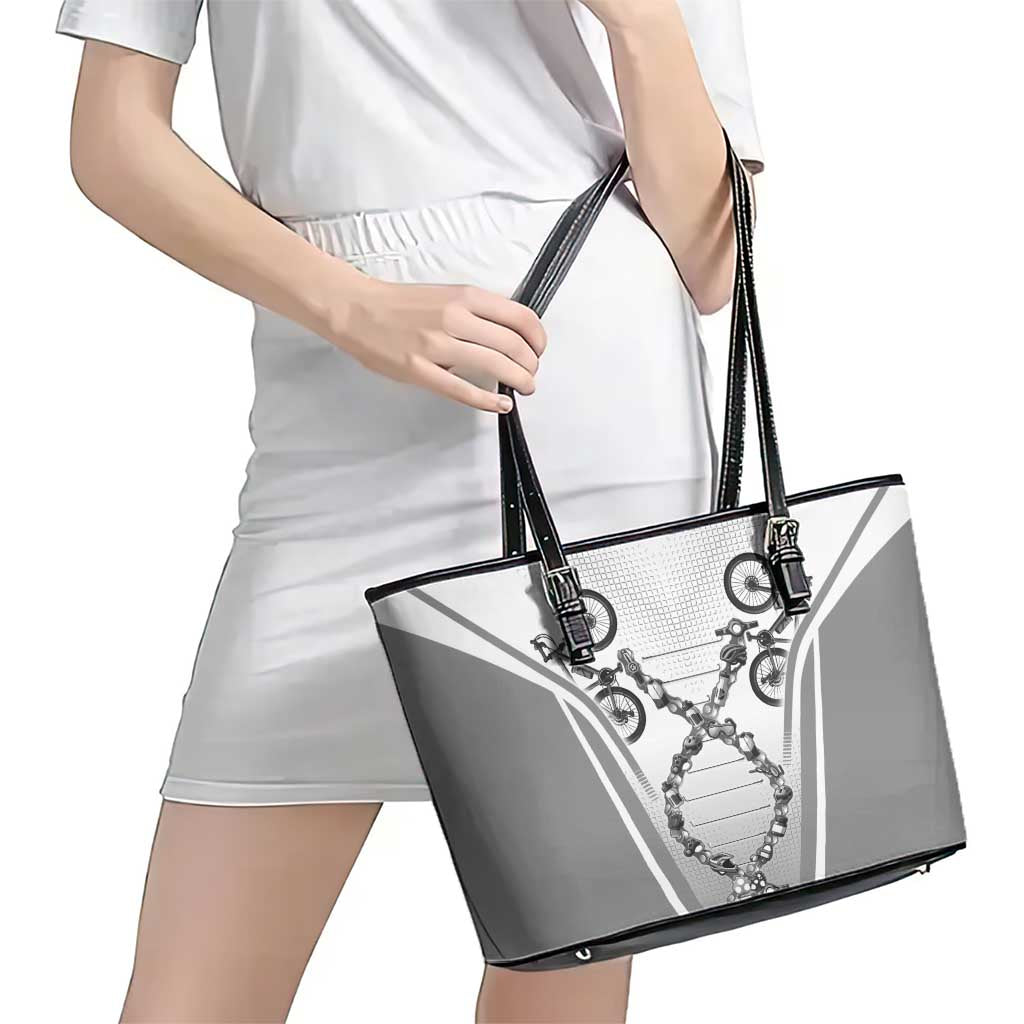 Personalized Cycling Leather Tote Bag Its In My DNA - Wonder Print Shop