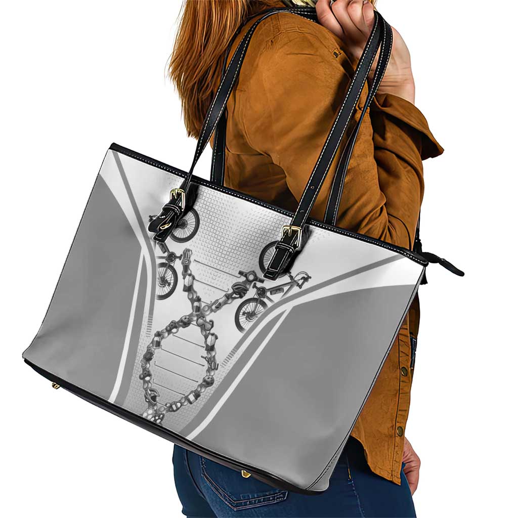Personalized Cycling Leather Tote Bag Its In My DNA - Wonder Print Shop