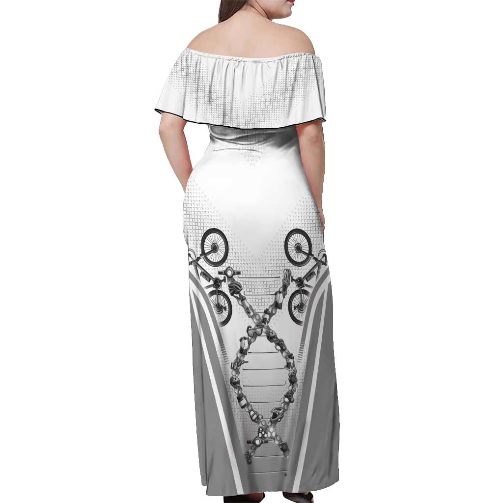 Personalized Cycling Off Shoulder Maxi Dress Its In My DNA - Wonder Print Shop