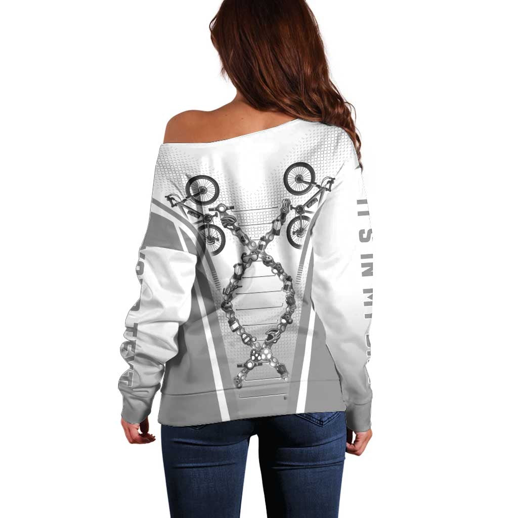Personalized Cycling Off Shoulder Sweater Its In My DNA - Wonder Print Shop