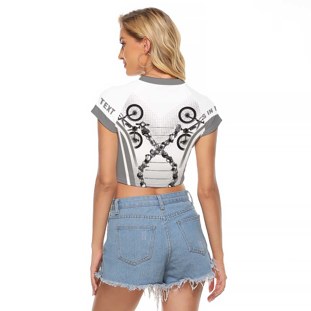 Personalized Cycling Raglan Cropped T Shirt Its In My DNA - Wonder Print Shop