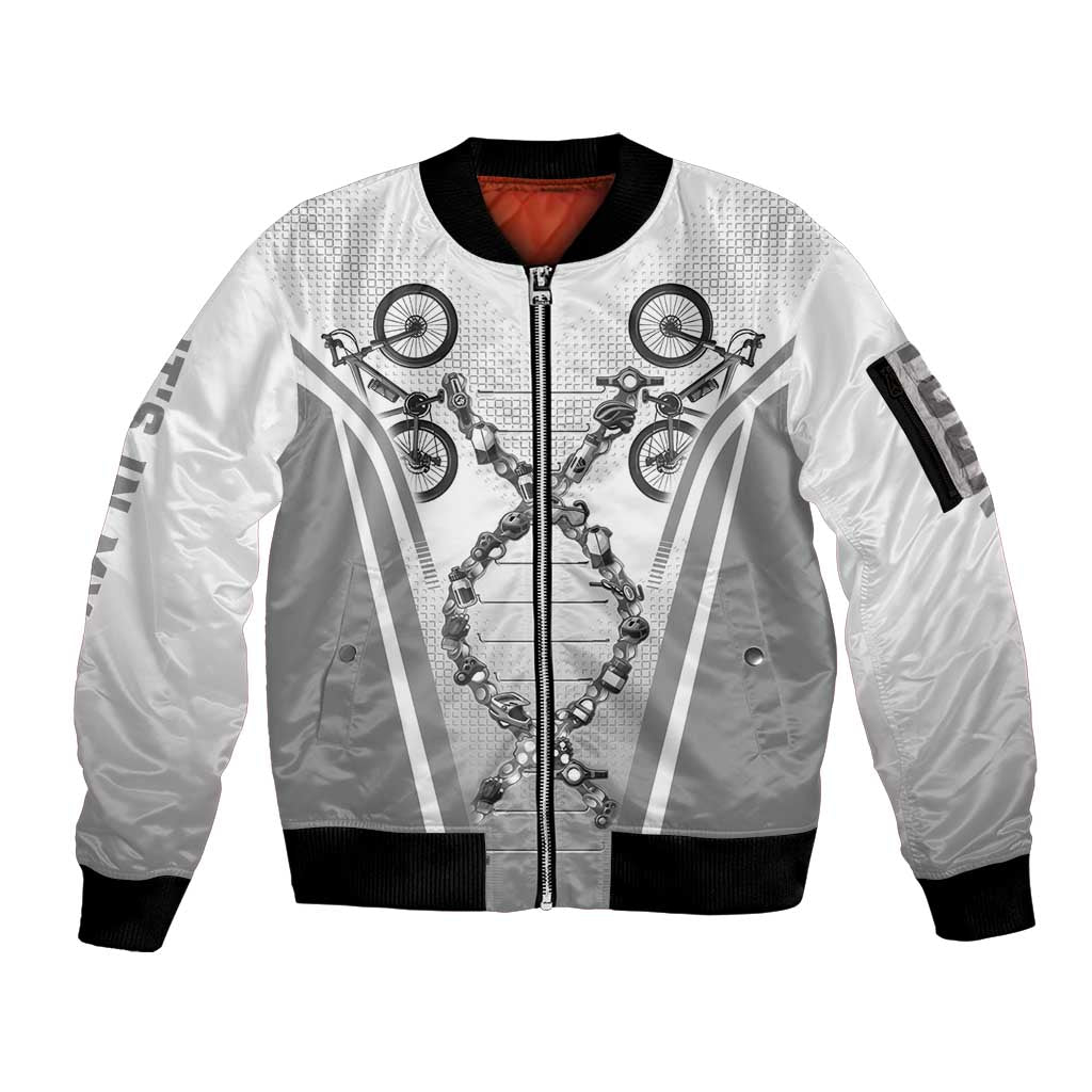 Personalized Cycling Sleeve Zip Bomber Jacket Its In My DNA - Wonder Print Shop