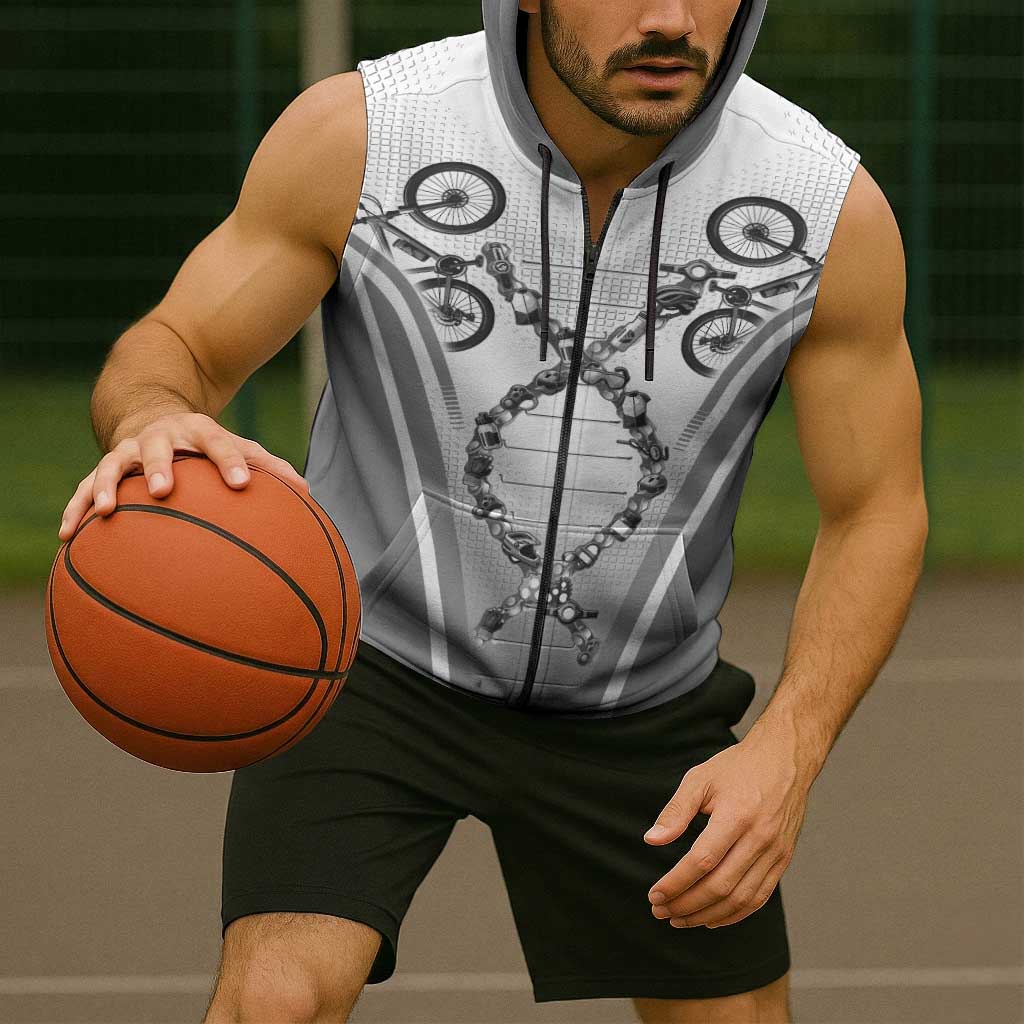 Cycling Sleeveless Zip Hoodie Its In My DNA - Wonder Print Shop
