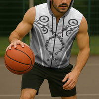 Cycling Sleeveless Zip Hoodie Its In My DNA - Wonder Print Shop