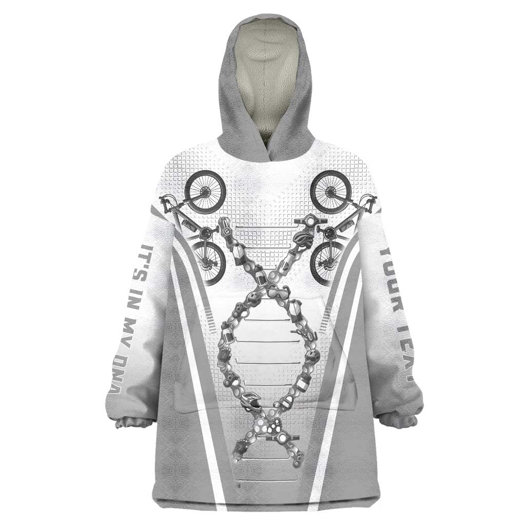 Personalized Cycling Wearable Blanket Hoodie Its In My DNA - Wonder Print Shop