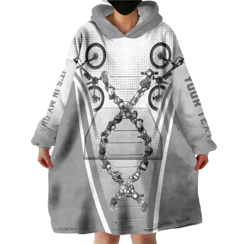Personalized Cycling Wearable Blanket Hoodie Its In My DNA - Wonder Print Shop