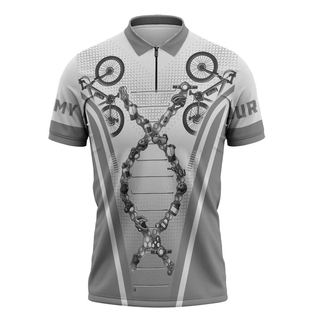 Cycling Zipper Polo Shirt Its In My DNA - Wonder Print Shop