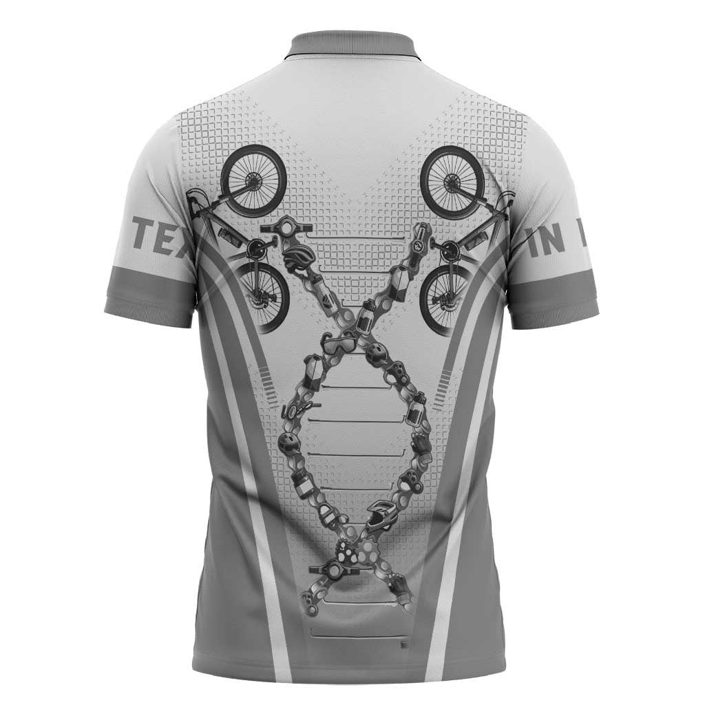 Cycling Zipper Polo Shirt Its In My DNA - Wonder Print Shop