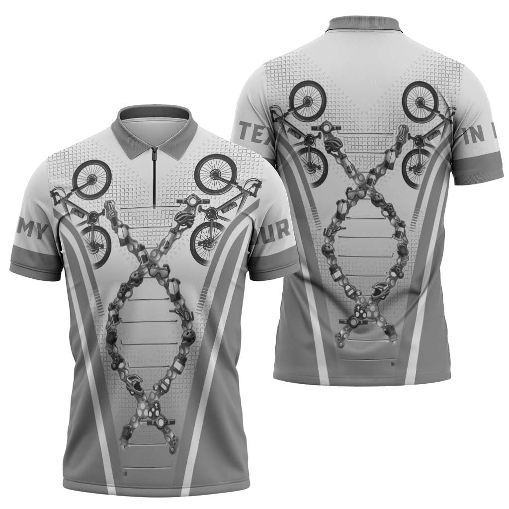 Cycling Zipper Polo Shirt Its In My DNA - Wonder Print Shop