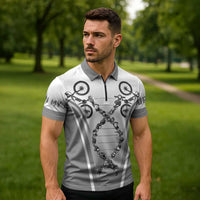 Cycling Zipper Polo Shirt Its In My DNA - Wonder Print Shop