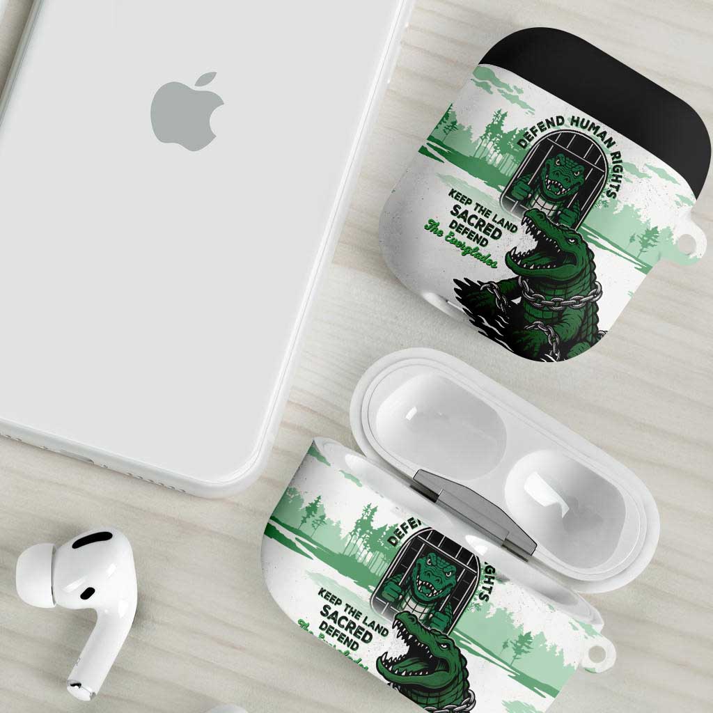Alligator Alcatraz Defend Human Rights AirPods Case Defend The Everglades - Wonder Print Shop